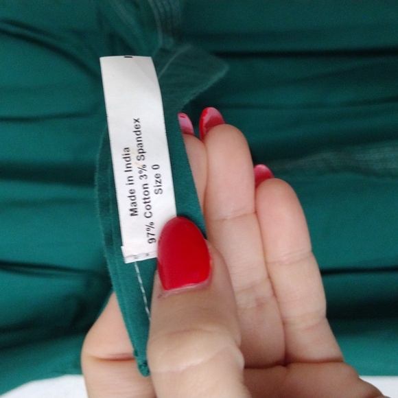 Banana Republic Teal Tie Waist Cinch Ruffle Shoulder Lily Dress - Picture 4 of 4